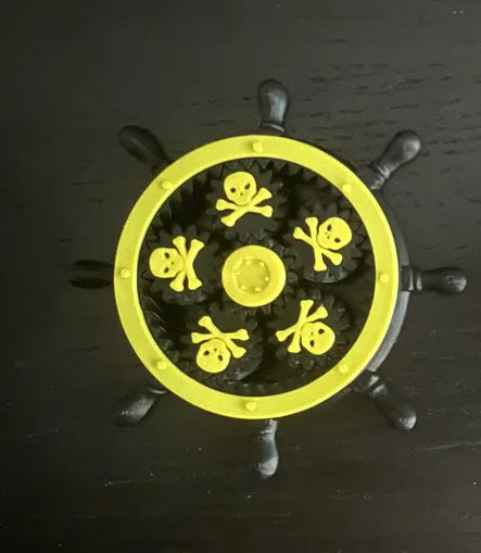 Pirate Ship Helm Jolly Roger Gears Fidget Spinner