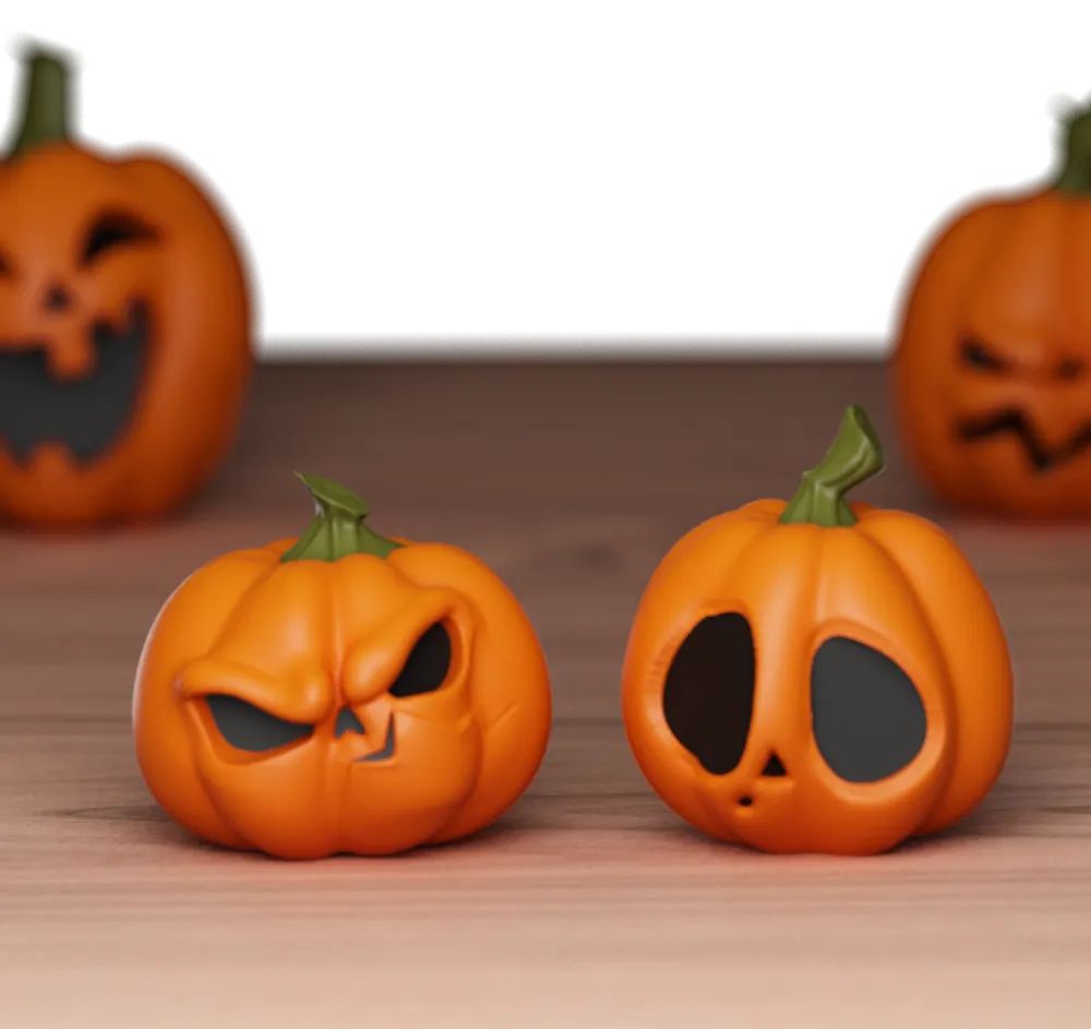 Halloween 2 Model Pumpkin - Set of 6