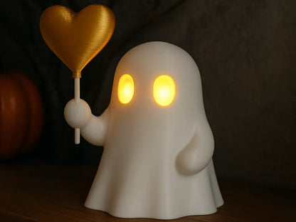 Cute Ghost with a Balloon Heart Halloween - set of 5