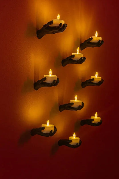2 Set of Skeleton Hand Wall Candle Holders
